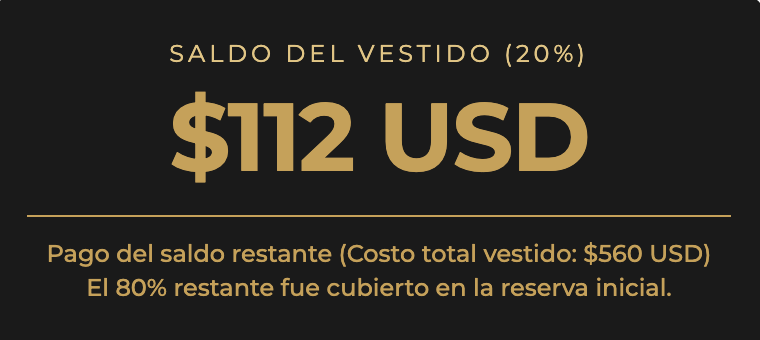 Pago vestido personalizado 112 #729