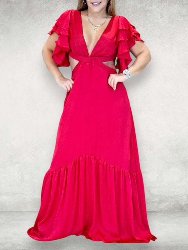 Maxi Vestido Carmesí