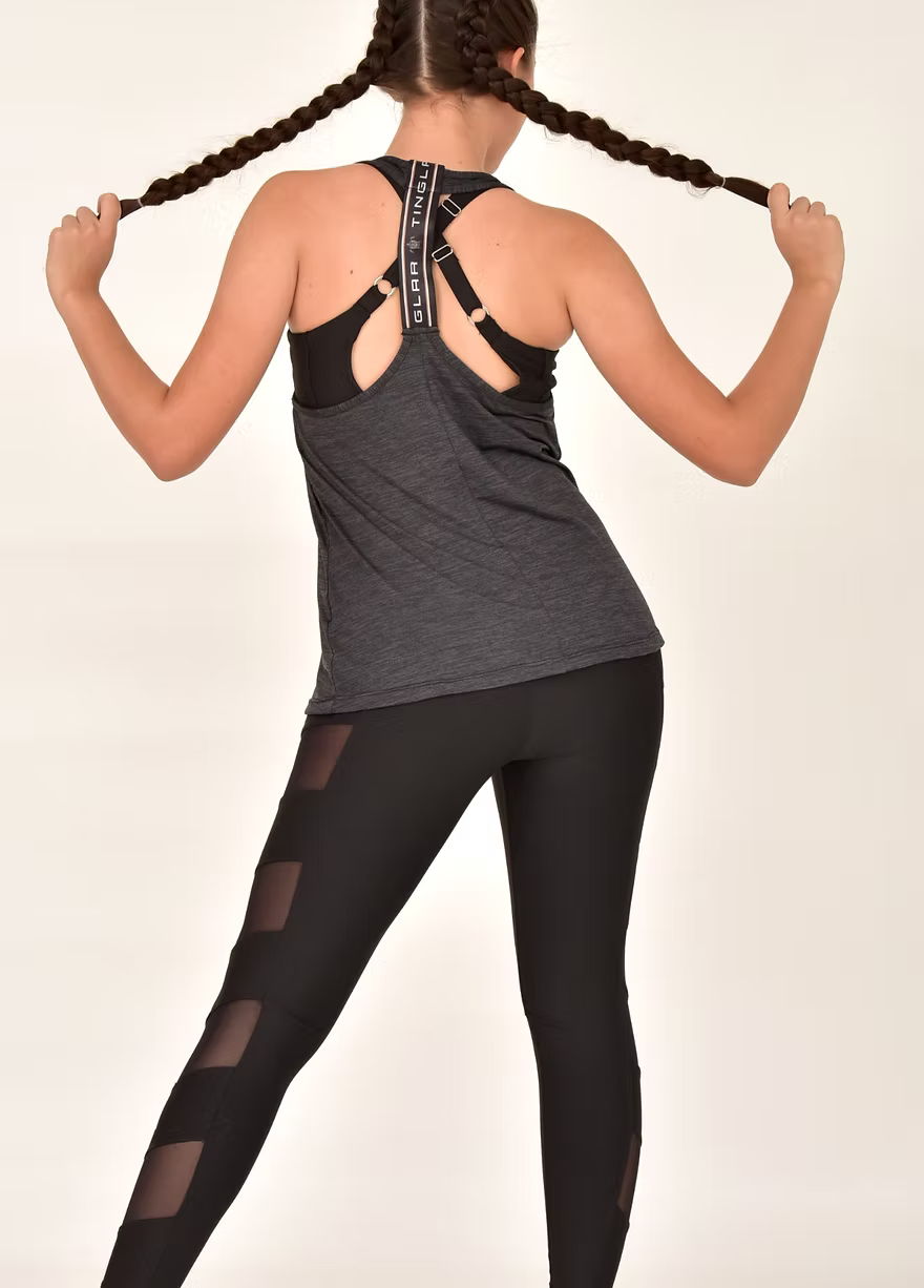 SET SOLIDO NEGRO CON MALLAS
